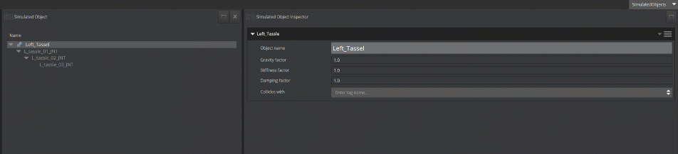 Enable the tassel to collide with the actor’s body during an animation.